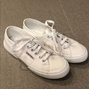 White Superga canvas shoes